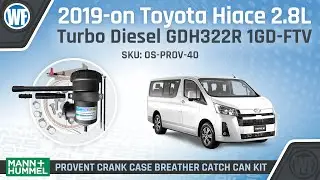 Provent Catch Can Kit Install for Toyota HiAce 2.8L Turbo Diesel 2019 GDH322R 1GD-FTV - OS-PROV-40