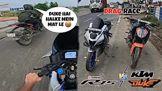 Ktm Duke 200 Vs Yamaha R15m Drag Race 🔥