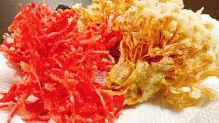 ビール好きには堪らない止まらない『サクサクを極めた紅生姜とえのきの天ぷら』How to make red pickled ginger & enoki TEMPURA