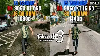 YAKUZA KIWAMI 3 | Teste da DEMO nas RX 9060 XT 8GB e 16GB - 1080p/1440p