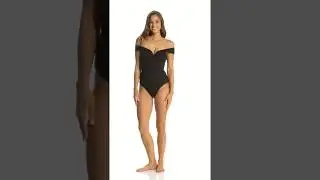 Becca Swim Socialite Portrait Collar One Piece Swimsuit | SwimOutlet.com