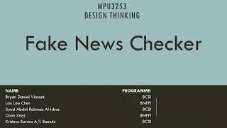 MPU3253: Fake News Checker