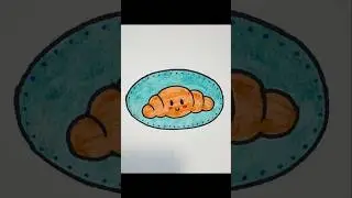 Easy kids drawing- how to draw a croissant #shorts #viralvideo