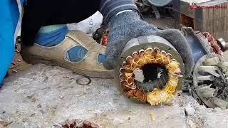 ⚙️🔧 How to Recycle a Broken Motor & Transformer &ndash; Easy Copper Winding Removal!