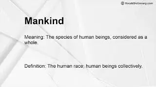 Mankind Meaning