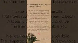Love Poetry: You are beautiful 🩷💫 #poetry #poem #love #quotes #shorts #viralshorts #foryou #fyp