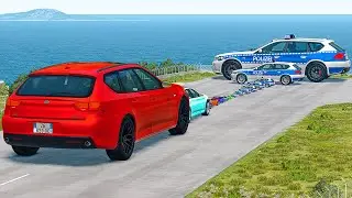 Big & Small Cars vs Giant Police BeamNG.Drive #3