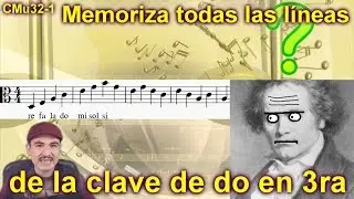 Memoriza las notas en clave de do en 3a R&Aacute;PIDO y EFICAZ. Parte 1: las l&iacute;neas. Lecci&oacute;n musical 32-1