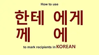 #95 recipient 한테 에게 께 에