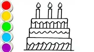 How to Draw a Cute Birthday Cake 🎂 | Easy Cake Drawing for Kids | Easy Step by Step 🎉 