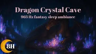 Sleeping Dragon in Crystal Cave | Deep Sleep Ambience + 963Hz Healing Fantasy (8 Hours)