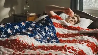 Bed from usa flag jam 🇺🇸 ASMR relaxation video google veo3 AI satisfying relaxing sleep 