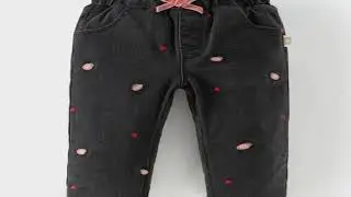 Dave Bella Children's Pants 2024 New Autumn Winter Girl's Denim Trousers Fashion Casual Sweet Cute