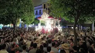 Entrada del Simpecado de la Hermandad del Rocío de Sevilla. Plaza del Salvador. 4K.