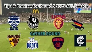 TIPS AFL Gather Round 5 2025 Preview & Summary of Brownlow Votes after Round 4 Video #afl #aflfooty