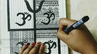 Mandala_art_How to draw a Swastik with Om signs and Trishul_