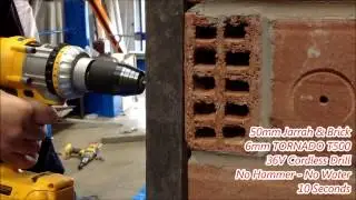 T500 Porcelain Drill bit drills through Jarrah & Brick in seconds