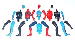 AVENGERS TOYS ACTION FIGURES, Red-spiderman vs Captain america vs Bat-man 