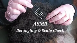 ASMR hair detangling & scalp check ✨️hair brushing & scalp scratching✨️soft whispering (inaudible)✨️