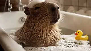 Mr. Capybara take bath