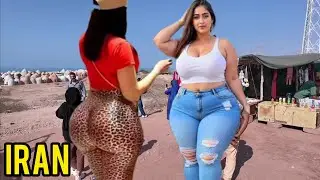 🔵IRAN WALKING TOUR 🇮🇷, Strange Style Of People On The Beaches