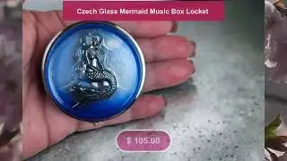 Czech Glass Mermaid Music Box Locket