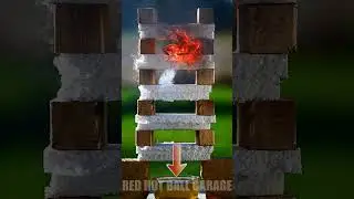 Red Hot Ball vs Styrofoam Tower #satisfying #experiment #science  #rhcb