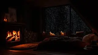 🔥❄️ Snowfall at a Remote Cabin | Cozy Fireplace Ambience for Insomnia Relief & Calm Nights