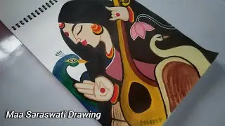 Saraswati Drawing | Indian Traditional Art