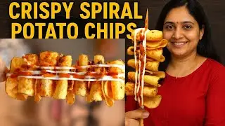 Crispy Spiral Potato Chips | Street Style Tornado Potato | Easy Potato Snack  