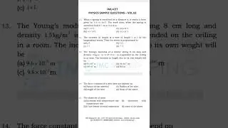 IMU CET Entrance Exam Physics questions #physics #question #navy #imucet