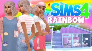 💖 RAINBOW SIMS CAS Challenge! PINK outfits + tiny house!