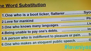 50 Top most one word substitution-imp. For All Classes(vi to xii)