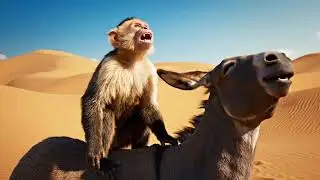 Monkey Reporter On Donkey 😂 | Abu Jan F16 Lao | Funny Desert Interview