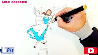 Disney princess/ princess Belle/ how to color easily.