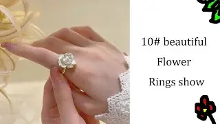 Ten Flower Ring Display!!!Most Trendy！