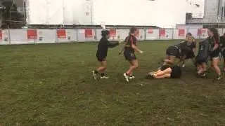 School Girls Rugby - Contact Drills - hit it girl
