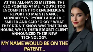 Toxic CEO Demoted Me to Janitor, But My Secret Patent Changed Everything!