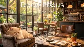 Deep Focus Cafe Jazz 🎧98 Minutes of Soft Guitar & Piano for Work, Study & Calm Productivity