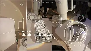 aesthetic desk makeover🎧🦢: pinterest inspired, stationary organization, amazon haul, sunset lamp