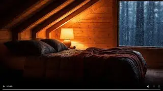 Cabin Loft Bedroom Rain at Night | Cozy Sleep Sounds (8 Hours)