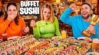 ¿QUIÉN COME MÁS SUSHI? 🍣 Reto en buffet en familia | Familia Amiguindy 