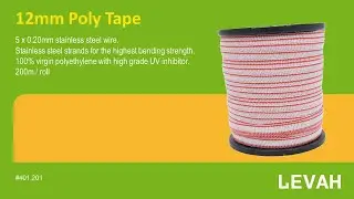 LEVAH -12mm electric fence poly tape 5*0.20mm, electric fence tape, polytape, China Factory Supplier