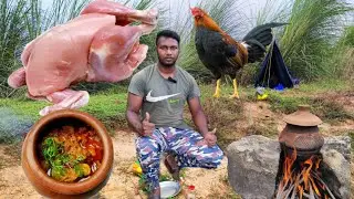 Handi Chicken Village Style // Camping Video in River // INDIAN CAMPING VIDEO