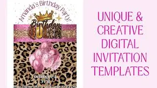 Leopard print birthday party invitation, girls birthday party leopard print, leopard print theme
