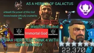 6 Star rank 4 hercules gameplay with Odin SYNERGY and as a herald of GALACTUS #mcoc | Mcoc |