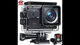 Victure Action Camera AC700 4K 30fps/20MP EIS Sports Action Camera PC Webcam with External Microphon