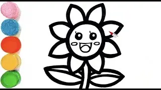 How To Draw Flower Easy | Beautiful Flower Drawing | Sunflower drawing for kids