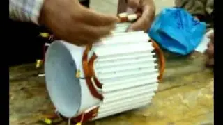 نموذج لف المحرك الكهربائي يحاكي العضو الثابت للمحرك