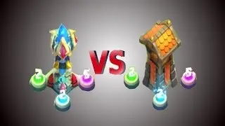 Castle Clash Heroes Trial and HBM Wave I Magic Towers vs Archer Towers